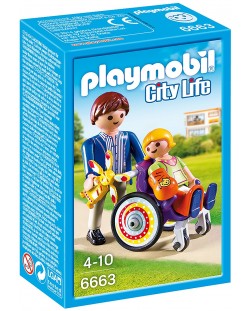 Комплект фигурки Playmobil - Дете в инвалиден стол