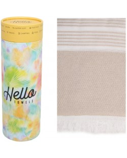 Памучна кърпа в кутия Hello Towels - New, 100 х 180 cm, бежова