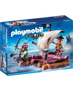 Комплект фигурки Playmobil - Пирати със сал