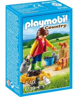 Комплект фигурки  Playmobil Country - Жена с котки