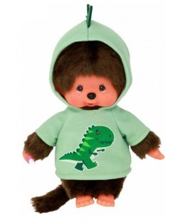 Плюшена играчка Monchhichi - Маймунка с костюм на динозавър