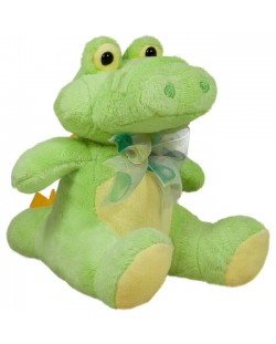 Плюшена играчка Амек Тойс -  Крокодилче с панделка, зелено, 15 сm