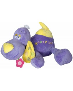 Плюшена играчка Амек Тойс - Легнало куче, лилаво, 65 cm
