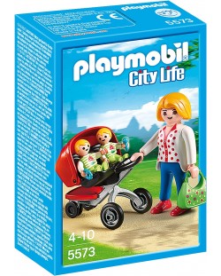 Фигурки Playmobil City Life - Майка с близначета