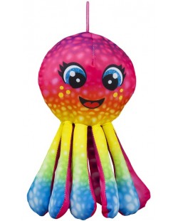 Плюшена играчка Амек Тойс - Цветен октопод, розов, 25 сm