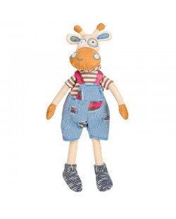 Плюшена играчка с дрънкалка Babyono - Жираф с панталон
