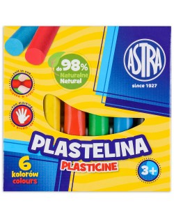 Пластилин Astra - 6 цвята