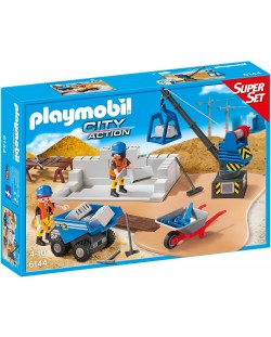 Комплект фигурки Playmobil City Action - Строителна площадка
