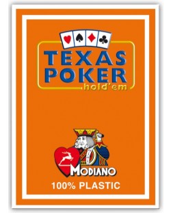 Пластични покер карти Texas Poker - оранжев гръб