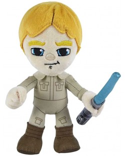 Плюшена фигура Mattel Movies: Star Wars - Luke Skywalker with Lightsaber (Light-Up), 19 cm