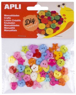 Комплект копчета Apli - Пластмасови, различни видове, 60 броя