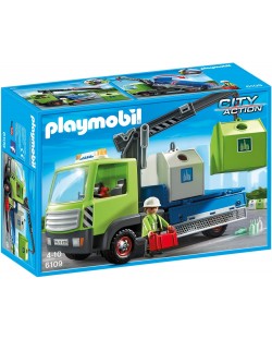 Конструктор Playmobil City Action - – Камион за разделно събиране на отпадъци - За стъкло