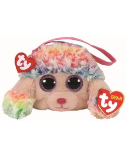 Плюшено портмоне TY Toys - Шарен пудел Rainbow, 10 cm