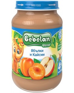 Плодово пюре  Bebelan Puree -  Ябълки и кайсии, 190 g