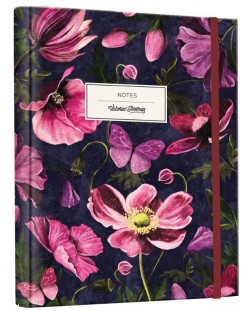 Планер Victoria's Journals Florals - Цветя, скрита спирала, твърда корица, на редове