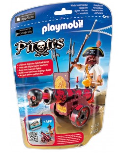 Фигурки Playmobil Pirates - Пират с червено оръдие