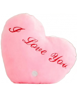 Плюшено сърце Tea Toys - със светлини, розово, 30 cm