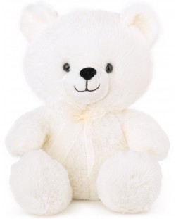 Плюшена играчка Амек Тойс - Мече с панделка, бяло, 22 cm