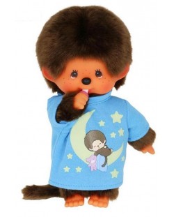 Плюшена играчка Monchhichi - Маймунка със светеща  в тъмното блузка, 20 cm