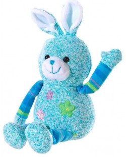 Плюшена играчка Heunec - Зайче с бродирани цветя, 30 cm