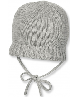 Плетена шапка с поларена подплата Sterntaler - 49 cm, 12-18 месеца, сива
