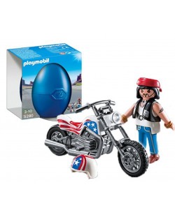 Фигурка в яйце Playmobil – Моторист с чопър