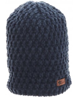Плетена шапка с поларена подплата - 53 cm, 2-4 г, синя