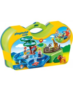 Комплект фигурки Playmobil 1.2.3 - кутия за игра – Зоопарк