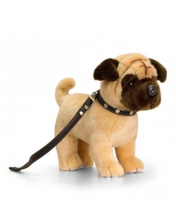 Плюшена играчка Keel Toys Puppies - Мопсче с каишка, 30 cm