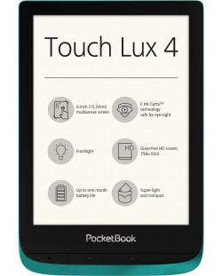 Електронен четец PocketBook Touch Lux4 - зелен (разопакован)