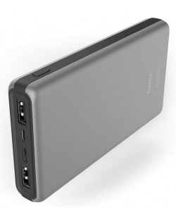 Портативна батерия Hama - 201656, 15000 mAh, сива