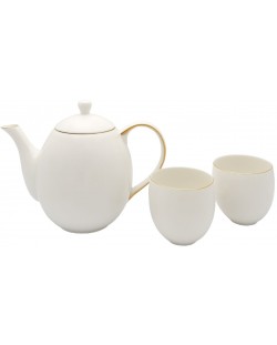 Порцеланов сет за чай Bredemeijer - Canterbury, 1.2 L, 3 части, бял