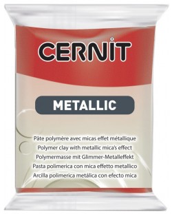 Полимерна глина Cernit Metallic - Червена, 56 g