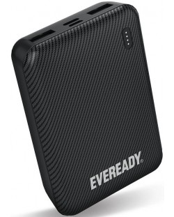 Портативна батерия EVEREADY - Mini, 10000 mAh, черна