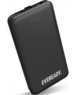 Портативна батерия EVEREADY - Slim, 10000 mAh, черна