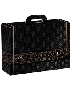 Подаръчна кутия Giftpack Savoureux - 34.2 x 25 x 11.5 cm, черно и златно
