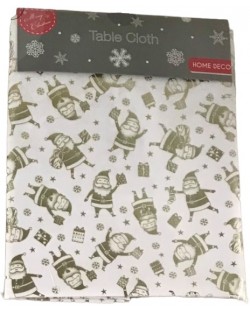 Покривка H&S - Дядо Коледа, 140 х 180 cm, бяла/златиста