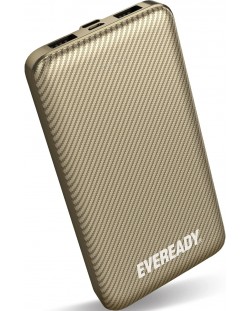 Портативна батерия EVEREADY - Slim, 10000 mAh, златиста