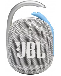 Портативна колонка JBL - Clip 4 Eco, бяла/сребриста