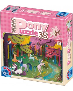 Пъзел D-Toys от 35 части - Понита, в розова кутия