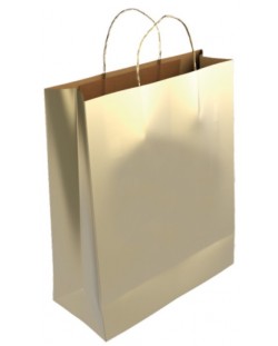 Подаръчна торбичка IPA - Крафт, златиста, L