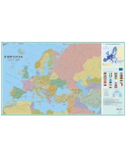 Политическа стенна карта на Европа (1:5 000 000, 107/175 см)