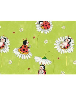 Подаръчна хартия Susy Card - Калинки и цветя, 70 x 200 cm