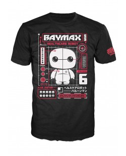Тениска Funko Pop! Big Hero 6 Baymax Tech - черна