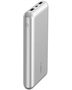 Портативна батерия Belkin - Boost Charge 20K, кабел USB-C, сребриста