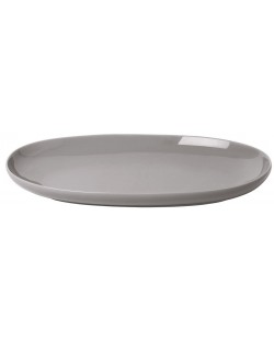 Порцеланова овална чиния Blomus - Ro, 18 х 30 cm, сивa