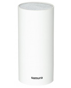 Поставка за ножове Samura - 22.5 x 11.5 cm, силиконов пълнеж, бяла