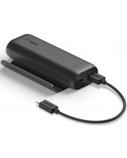Портативна батерия Belkin - BoostCharge Stand Play, 5000 mAh, черна