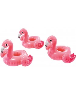 Комплект надуваеми поставки за чаши Intex - Фламинго, 3 броя