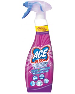 Почистващ препарат с белина и обезмаслител ACE - Ultra Spray Mousse, 700 ml